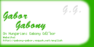 gabor gabony business card